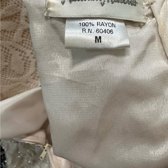 Vintage Neiman Marcus beaded sequin lace cream dress SZM - Picture 14 of 14